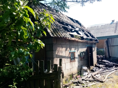 Пожар бани в Славгороде