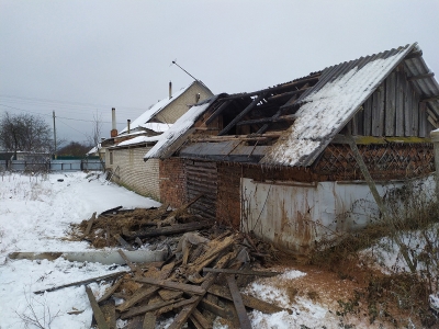 Пожар бани в г. Славгороде